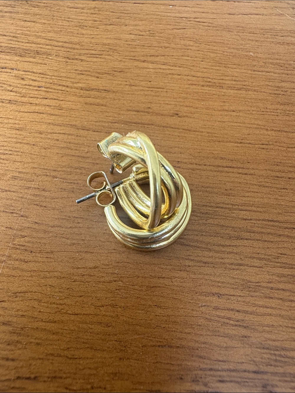Madewell Gold Twisted Hoop Earrings - Gold Tone